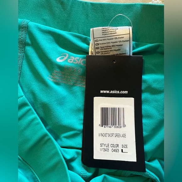 NWT ASICS Green Tennis Skirt with built in Compressions Shorts L - Picture 3 of 4